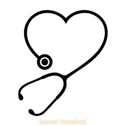 heart stethoscope svg digital download files
