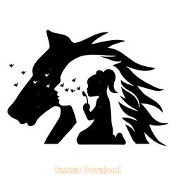 horse woman girl silhouette svg digital download files