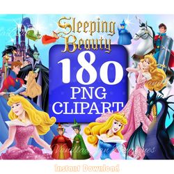 sleeping beauty png clip art digital download files