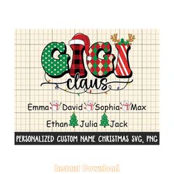 custom christmas gigi claus svg, png, custom grandma claus christmas svg ,file for sublima