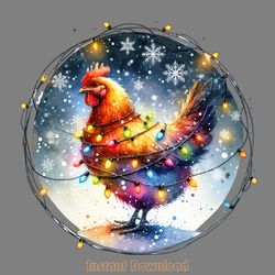 chicken wearing a santa hat png digital download files