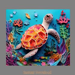 3d sea turtle 20 oz skinny tumbler png digital download files