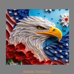 bald eagle patriotic 3d sublimation png digital download files