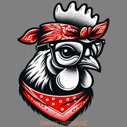 stylish chicken png with red glasses digital download files