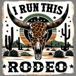 leopard print longhorn skull rodeo png digital download files