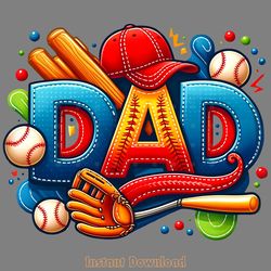 baseball dad png sublimation design down