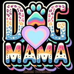 tie dye dog mom png, leopard print paw, digital download files