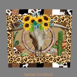 western aztec cow skull png 20oz skinny digital download files