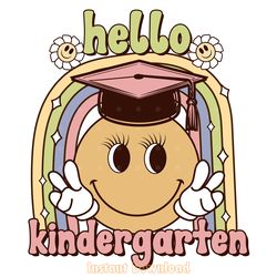 groovy hello kindergarten sublimation digital download files
