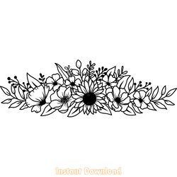 flower svg floral wedding illustration digital download files