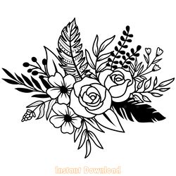 flower svg, floral svg, floral feather digital download files