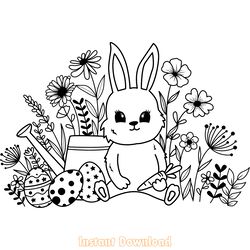 bunny rabbit easter bunny flower svg v.3