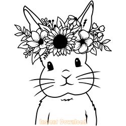 rabbit svg rabit flower svg bunny floral