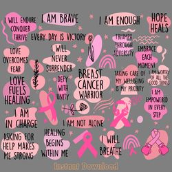 20oz breast cancer affirmations tumbler digital download files