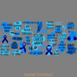 colon cancer warrior svg16 oz libbey digital download files