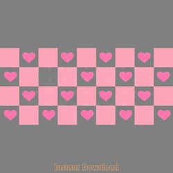 pink checkered heart svg 16 oz libbey digital download files