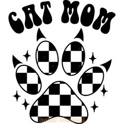 in my cat mom era checkered paw svg digital download files