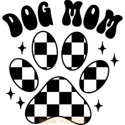 dog mom checkered paw svg png cut file digital download files