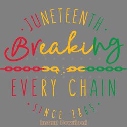 juneteenth breaking every chain png svg digital download files