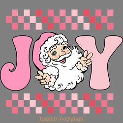 christmas joy pink santa png sublimation