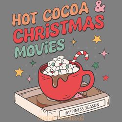 retro christmas sublimation hot cocoa digital download files