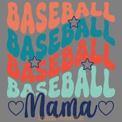baseball mama retro baseball png digital download files