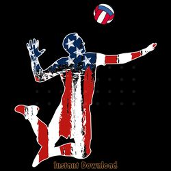 volleyball player usa flag digital download files