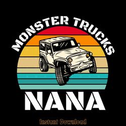 monster truck nana retro vintage digital download files