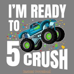 5 year old monster truck 5th birthday digital download files