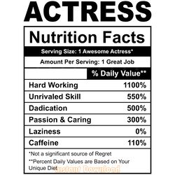 funny actress nutrition facts digital download files