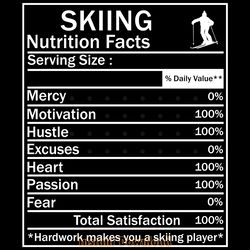 funny skiing nutrition facts digital download files