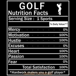 funny golf nutrition facts svg digital download files