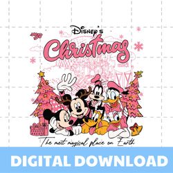 retro disney pink christmas magical place on earth svg file