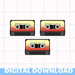 awesome mix vol bundle 123 svg png eps pdf guardian galaxy awesome mix vol 2 star lord svg