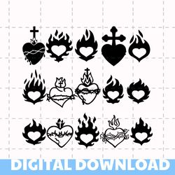 sacred heart svg, sacred hearts svg, sacred svg, hearts, heart, svg, ai, pdf, eps, svg, dxf, png