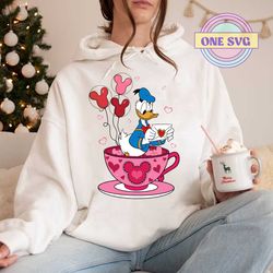 donald duck disney cup valentine svg