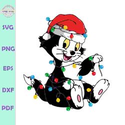 figaro pinocchio wear santa hat svg