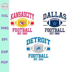 football detroit lions chiefs dallas svg bundle