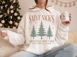 saint nicks christmas tree farm svg png sublimation digital design vintage christmas png svg, boho christmas png,trendy