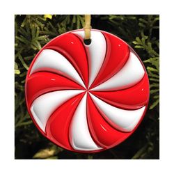 3d candy cane christmas ornament png, 3d christmas inflated ornament png, happy holiday xmas puffy ornament design,digit