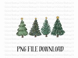 christmas trees png, lights star snow mint cozy winter digital download, sublimation design hand drawn printable file gr