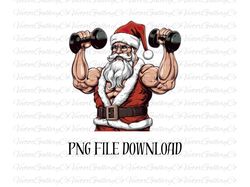 christmas workout design, bodybuilder santa png, funny santa sublimation, men png, gym shirt, workout png, santa workout