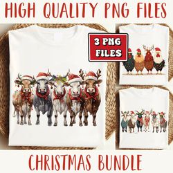 farm animal xmas png bundle, tshirt design inspiration, farm animal sublimation