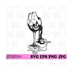 shattered wine glass with skull svg, toast clipart, cheers cut file, broken glass stencil, skull liquor dxf, raise your glasses t-shirt png