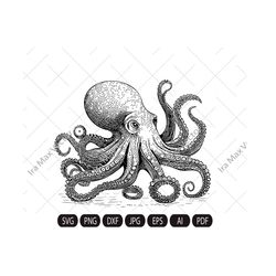 octopus svg, kragen svg, octopus printable,  octopus detailed, octopus clipart, octopus cartoon, octopus vector