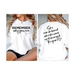 remember whoyou are svg, front back svg, strong women svg, women empowerment, positive affirmation svg, png, dxf, cut file