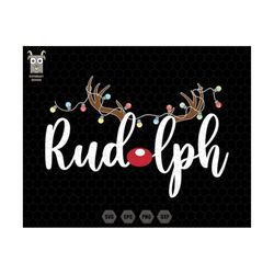 rudolph svg, red-nosed reindeer svg, christmas movies svg, merry and bright, christmas light svg, trendy xmas svg, winter svg, xmas party