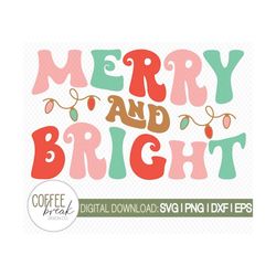 retro christmas svg | merry and bright svg | vintage christmas png | retro christmas png | retro winter sublimation | holiday shirt design