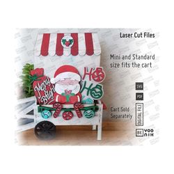 christmas merry and bright santa tiered tray laser cut files in svg and pdf 5 signs set for our cart, tiered tray cut files, christmas truck