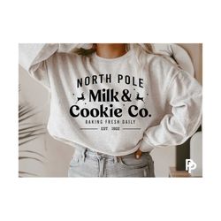 north pole milk and cookie co svg. christmas svg. merry christmas svg. merry and bright svg. holiday svg. christmas shirt svg. cricut. pmg.